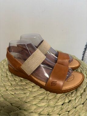 Born Parson Ran Leather Slingback Comfort Sandals Size 8